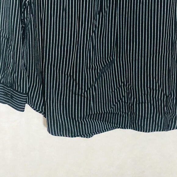Roundtree & Yorke button down shirt striped collar long sleeve black green READ - Picture 9 of 10